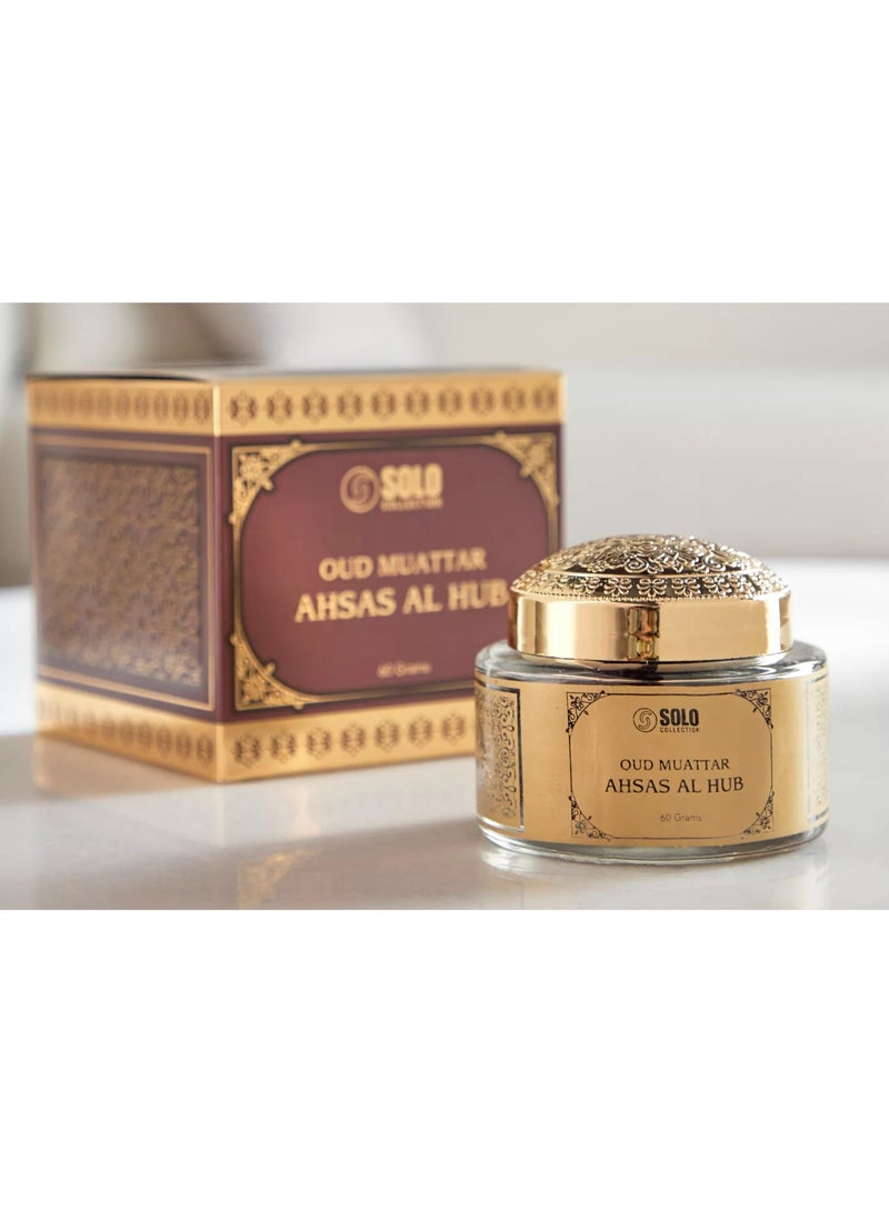 Solo Hamidi Solo Oud Muattar Ahsas Al Hub Bakhoor - 60 g - Image 1