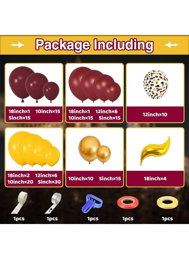 Amandir 170Pcs Magical Wizard School Balloons Garland Party Decorations Burgundy Confetti Balloons Metallic Gold Balloons For Kids Birthday Party Magical Theme Baby Shower Supplies Favors  - Image 2