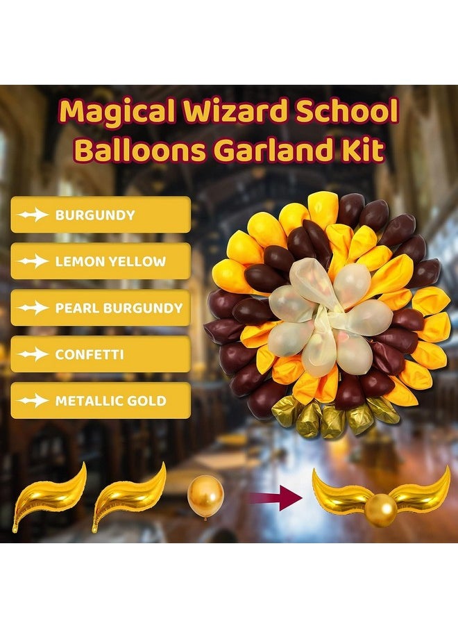 Amandir 170Pcs Magical Wizard School Balloons Garland Party Decorations Burgundy Confetti Balloons Metallic Gold Balloons For Kids Birthday Party Magical Theme Baby Shower Supplies Favors  - Image 3