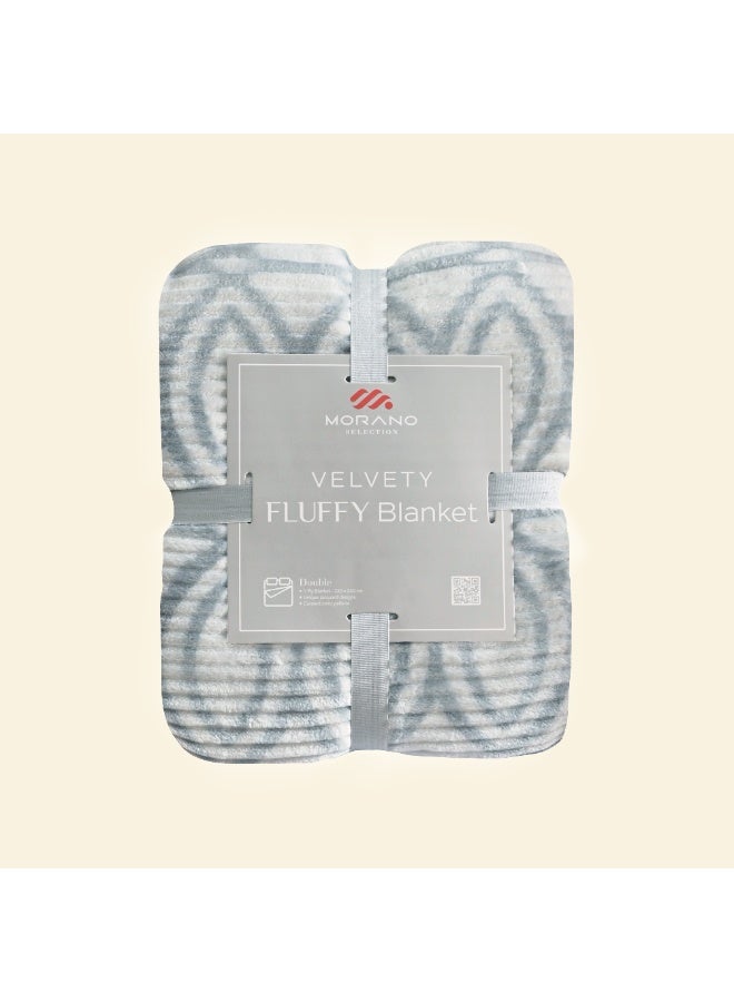 MORANO بطانية مورانو الفخمة المطبوعة موديل 220X240 سم ناعمة للغاية من البوليستر خفيفة الوزن دافئة مريحة غطاء سرير بتصميم خطوط منسوجة مريحة بطانية شتوية، للمنزل والفراش - Image 1