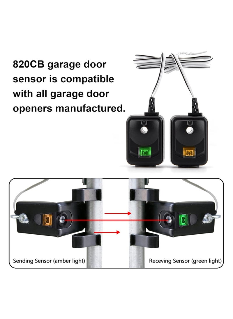 Excefore - 820CB Garage Door Safety Sensor & Brackets Replacement Kit for 41A5034/ G801CB-P/801CB/041-0136 for Chamberlain LiftMaster Sears Craftsman Garage Door Openers (2PCS) - Image 1