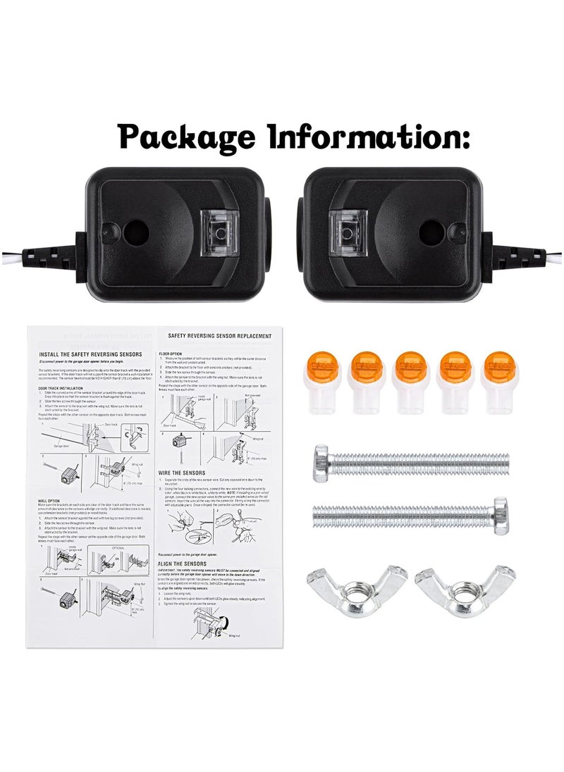 Excefore - 820CB Garage Door Safety Sensor & Brackets Replacement Kit for 41A5034/ G801CB-P/801CB/041-0136 for Chamberlain LiftMaster Sears Craftsman Garage Door Openers (2PCS) - Image 1