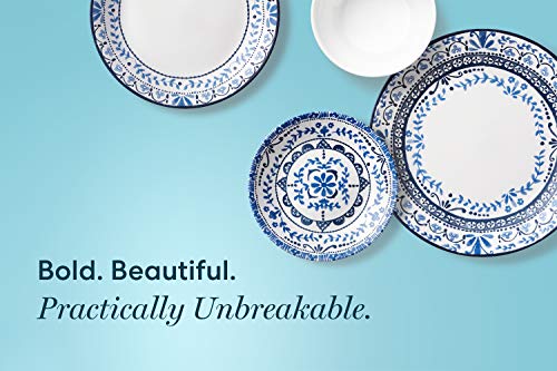 Corelle Vitrelle Salad Plates Set Triple Layer Glass and Chip Resistant, 9-Inch Lightweight Round Plates, Portofino, Caspian, 6-Piece - Image 2
