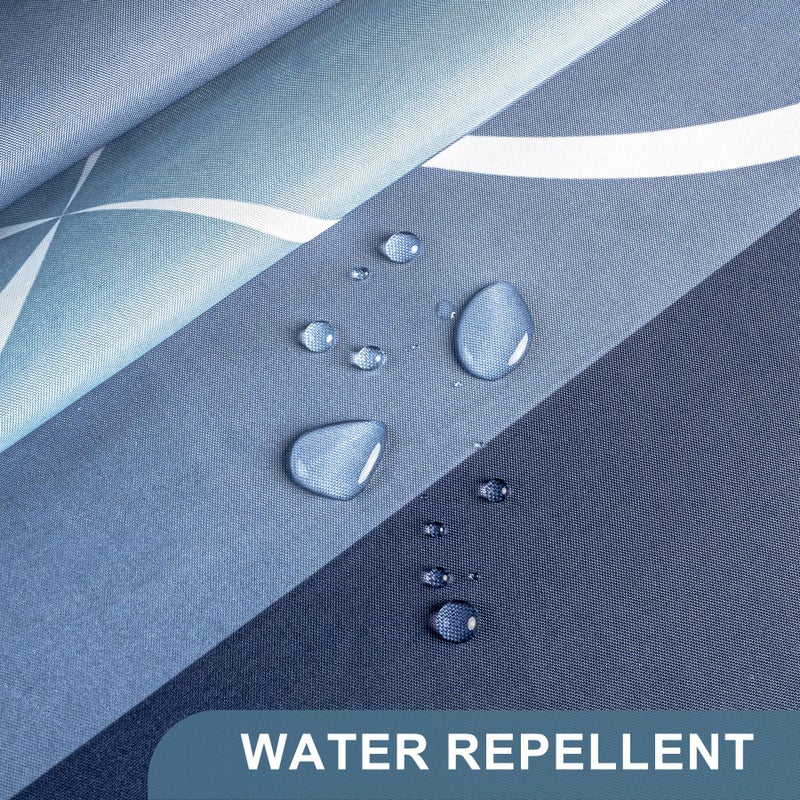 AmazerBath Shower Curtain Blue, Geometric Cloth Shower Curtain Sets with 12 Shower Curtain Hooks, Luxury Hotel Quality Washable Farmhouse Polyester Fabric Fall Bathroom Shower Curtains, 72x72 Inches - Image 5