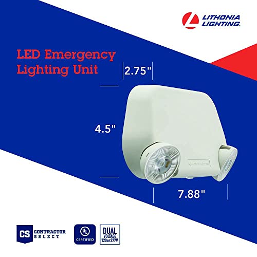 Lithonia Lighting Basics Low Profile Emergency Light, LED Emergency Lights for Business, Ceiling or Wall mount, White Thermoplastic, 120/277V Dual Voltage, Remote Capacity (EU2L REM M12) - Image 3