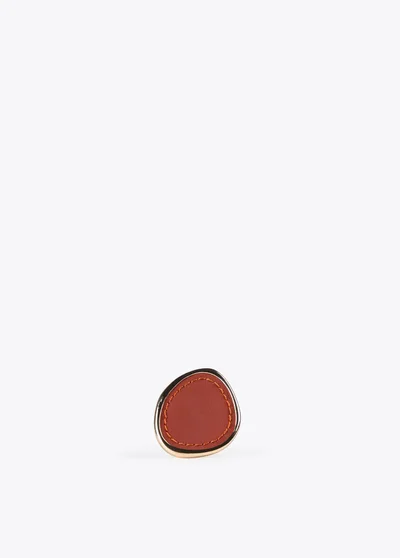Lola Casademunt Gold Ring With Faux Leather