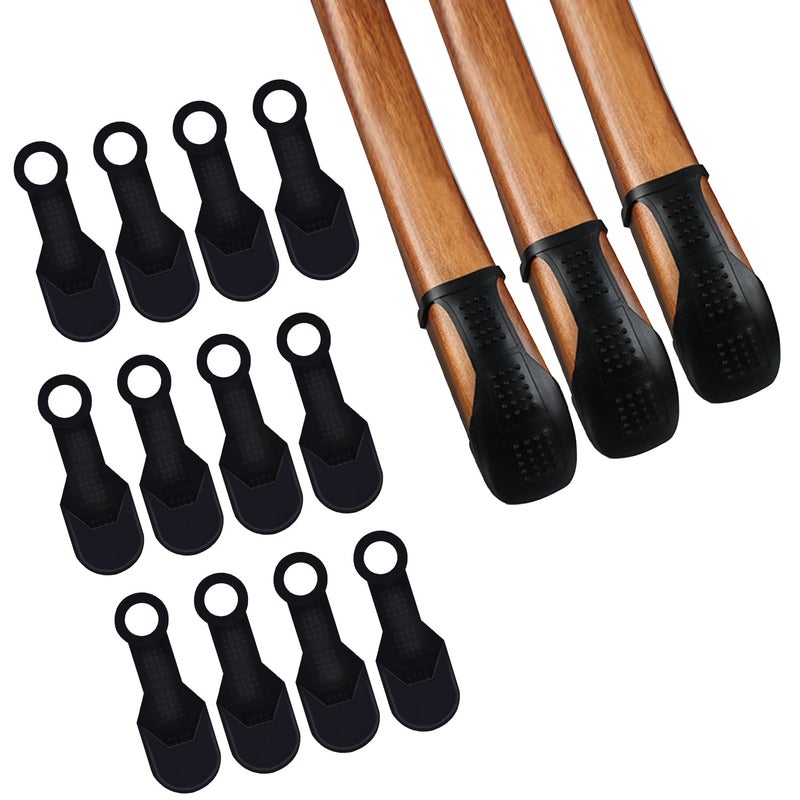 Jaxbo NonSlip Hanger Grips Clothing NonSlip Rubber Hanger Strips Hanging Gripper Stretchable EcoFriendly Fit on The Ends of Wooden Hangers 12PCS Black