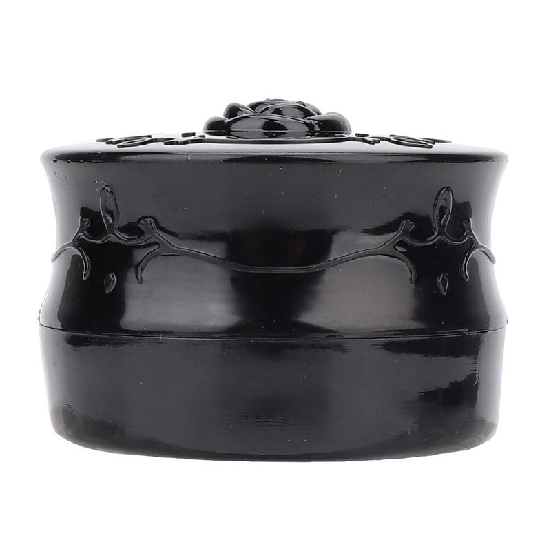 Ymiko Empty Loose Powder, Powder Puff Container Vintage Rose Empty Makeup Loose Powder Dispenser Box Cosmetic Case With Powder Puff Black (Black) Powder Puff And Container - Image 1