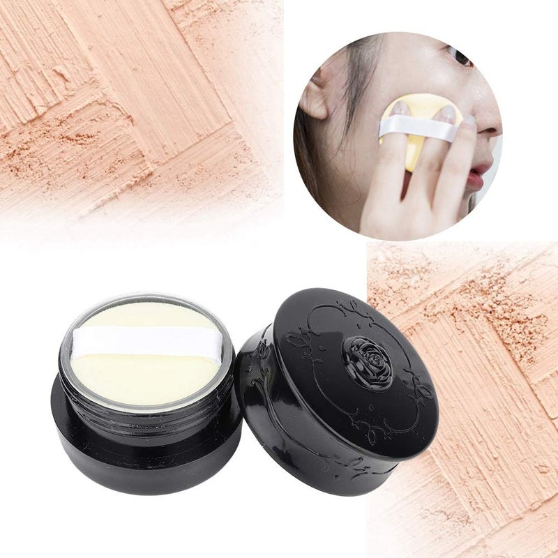 Ymiko Empty Loose Powder, Powder Puff Container Vintage Rose Empty Makeup Loose Powder Dispenser Box Cosmetic Case With Powder Puff Black (Black) Powder Puff And Container - Image 4