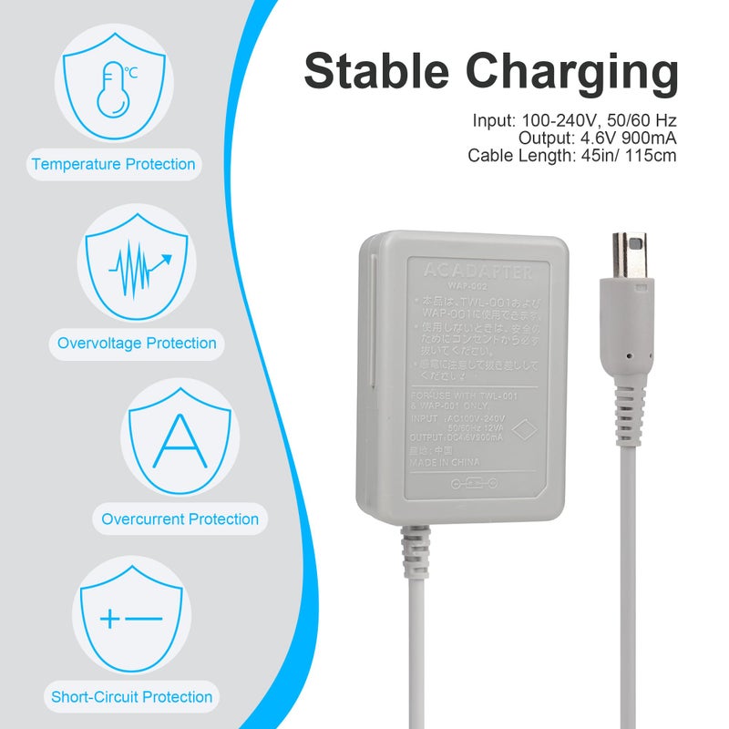 CSTESVN 2DS Charger Compatible with Nintendo 3DS/ DSi/DSi XL/New 2DS XL/New 3DS Wall Plug Power Adapter - Image 3