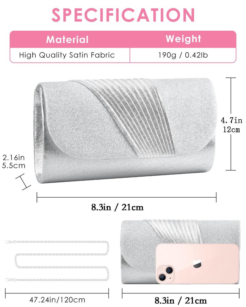 TINDTOP Clutch Purses for Women Handbags for Formal Wedding Evening Party Cocktail Prom Crossbody Shoulder Envelope Bag - Image 4