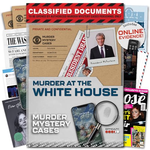 Lucky Egg MMC Murder at the White House Thrilling Murder Mystery Games for Adults in Washington DC 37 Evidence Pieces 150 Min Gameplay 355 Difficulty Cold Case Files Game for 110 Players - Image 1