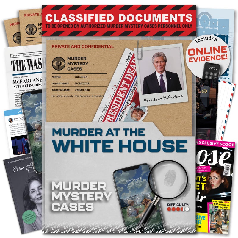 Lucky Egg MMC Murder at the White House Thrilling Murder Mystery Games for Adults in Washington DC 37 Evidence Pieces 150 Min Gameplay 355 Difficulty Cold Case Files Game for 110 Players - Image 3
