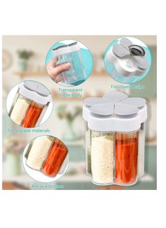 Excefore 2 Pack 5 in 1 Clear Plastic Container Jars , Plastic Salt and Pepper Shaker, Seasoning Storage Containers, Perfect For Camping, Hiking, Barbecue, Travel And Kitchen  - Image 3