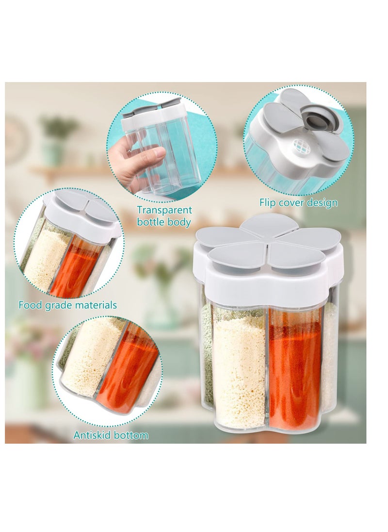 Excefore 2 Pack 5 in 1 Clear Plastic Container Jars , Plastic Salt and Pepper Shaker, Seasoning Storage Containers, Perfect For Camping, Hiking, Barbecue, Travel And Kitchen  - Image 3
