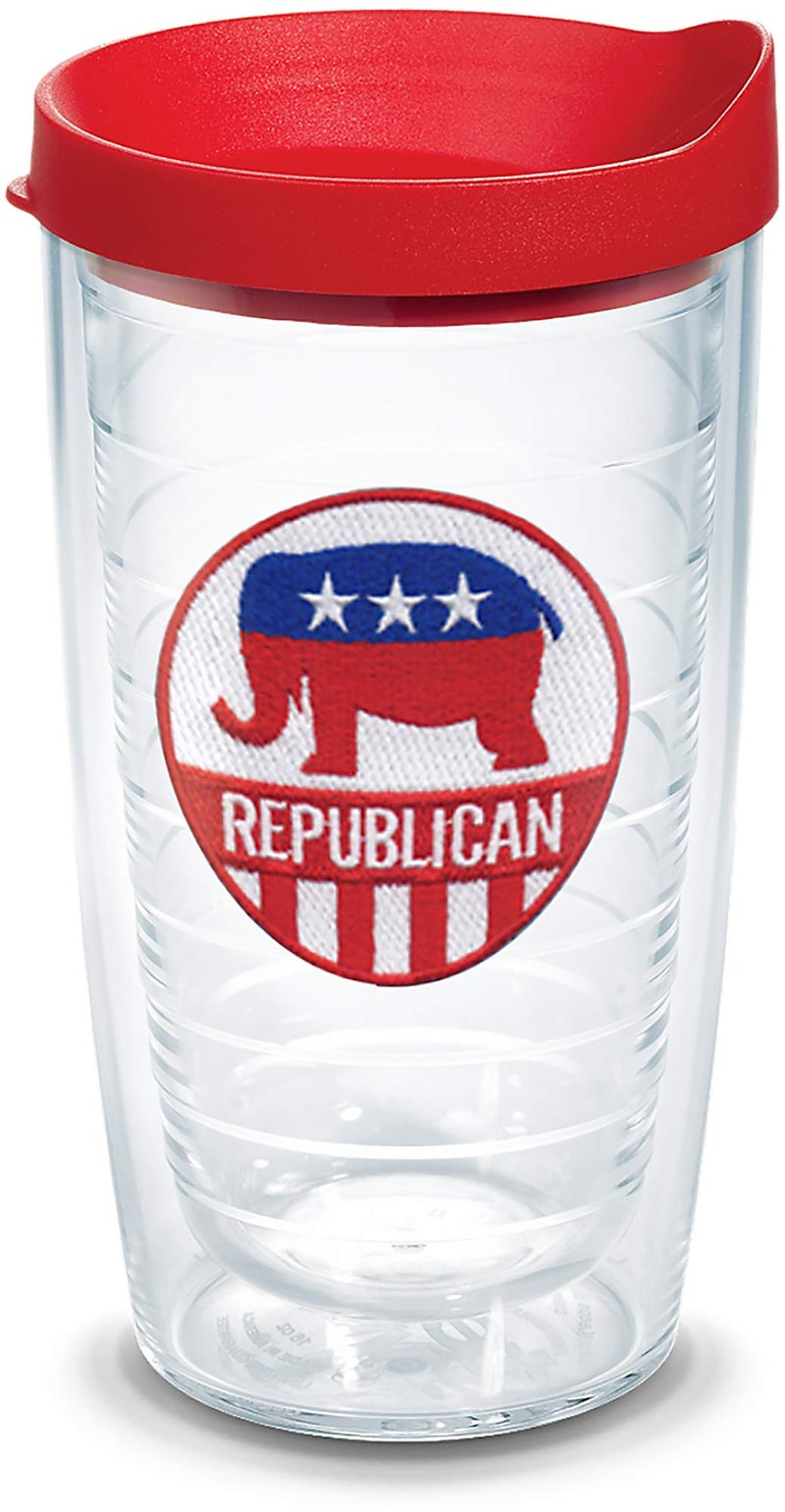 Tervis Republican Elephant Made in USA Double Walled Insulated Tumbler Travel Cup Keeps Drinks Cold & Hot, 16oz, Classic - Image 1