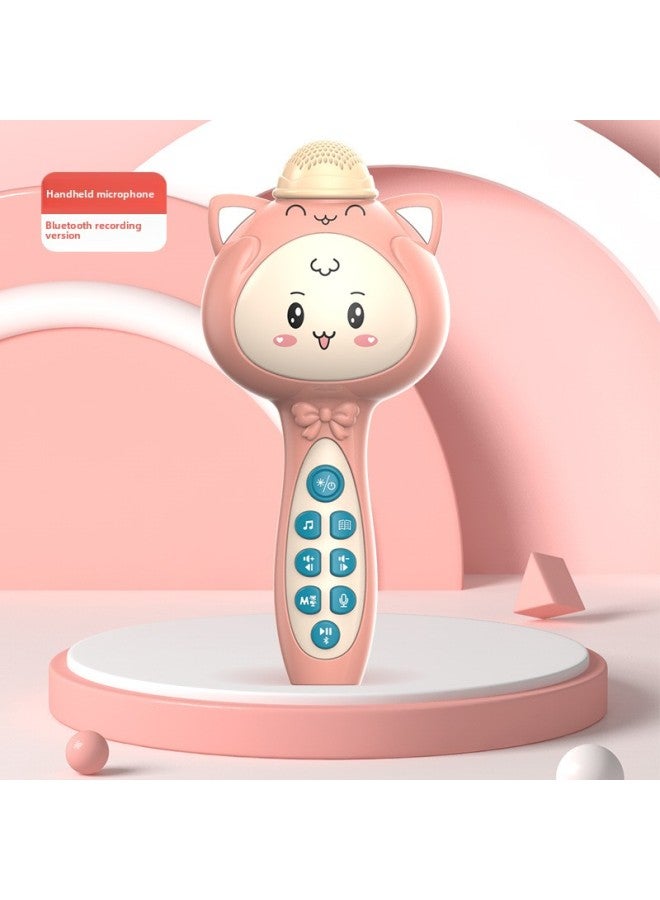 Internet Celebrity Cartoon Adorable Children's Wireless Bluetooth Microphone Boys And Girls Karaoke Machine Recording And Amplialation Story Machine-Color:Pink Bluetooth Recording  - Image 1
