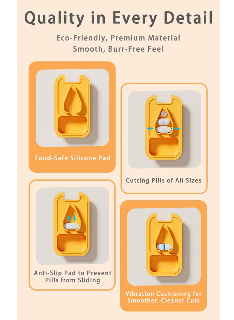 ​Food-Grade Pill Cutter: 2-in-1 Tablet Splitter & Organizer with Child-Proof Lock - White - Image 5