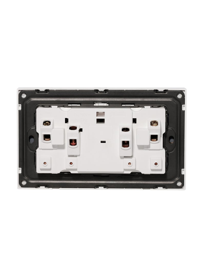 Donmarco 2 Gang Double UK Socket 13A - Ultra Thin Glass, Fire-Resistant , 15-Year Warranty – Elegant and Durable Power Outlet for Home and Office (Matt White) | Wall Socket Power Outlet  - Image 4