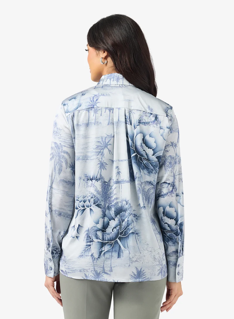 GUESS Printed Button Down Shirt
