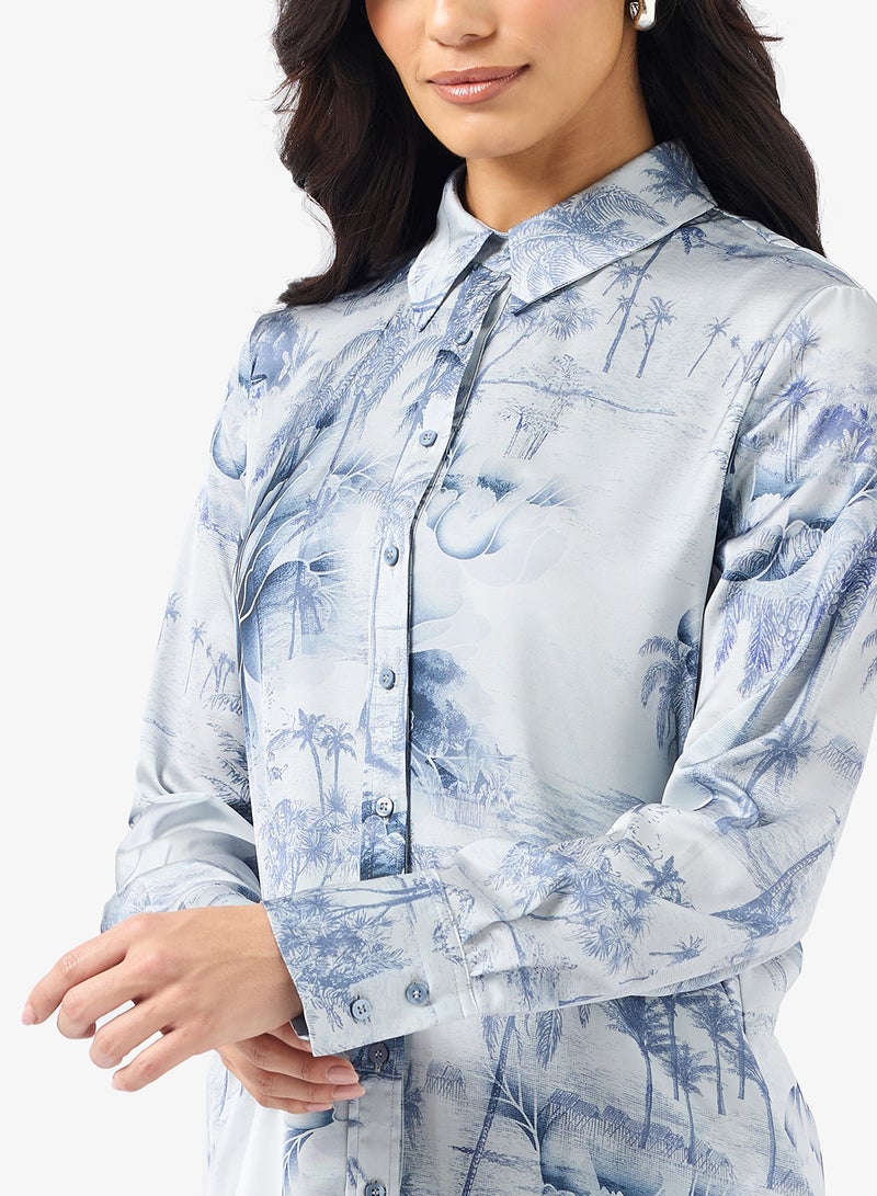 GUESS Printed Button Down Shirt - Image 3