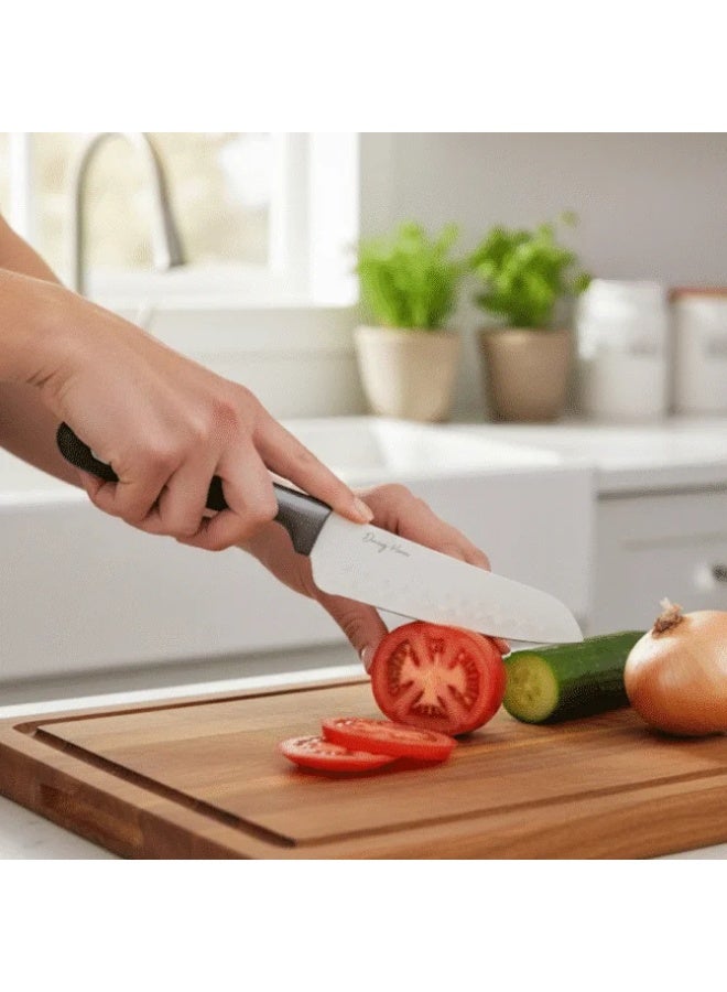داني هوم سكين سانتوكو من داني هوم – شفرة من الفولاذ المقاوم للصدأ بطول 23 سم مع مقبض مريح غير قابل للانزلاق للتقطيع والتقطيع الدقيق - Image 2