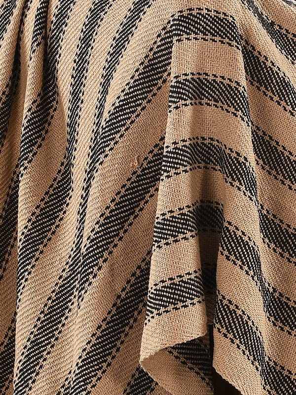 SASHAA WORLD Striped Throw Medium with Tasselled Edges |Throw for Living Room, Bedroom, Sofa & Chair |Camel Throw Blanket | 180 x130 cm - Image 3