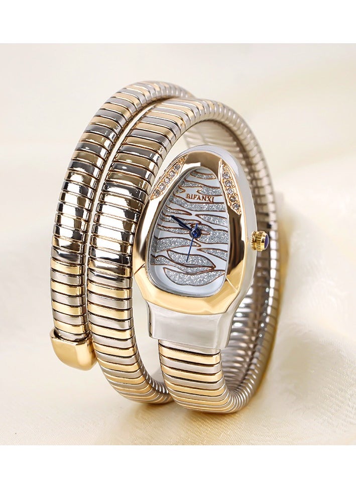 BIFANXI Women's Fashion Watch, Snake-Shaped Diamond Design Quartz Watch ,Fashionable and Versatile Diamond Watch  - Image 1