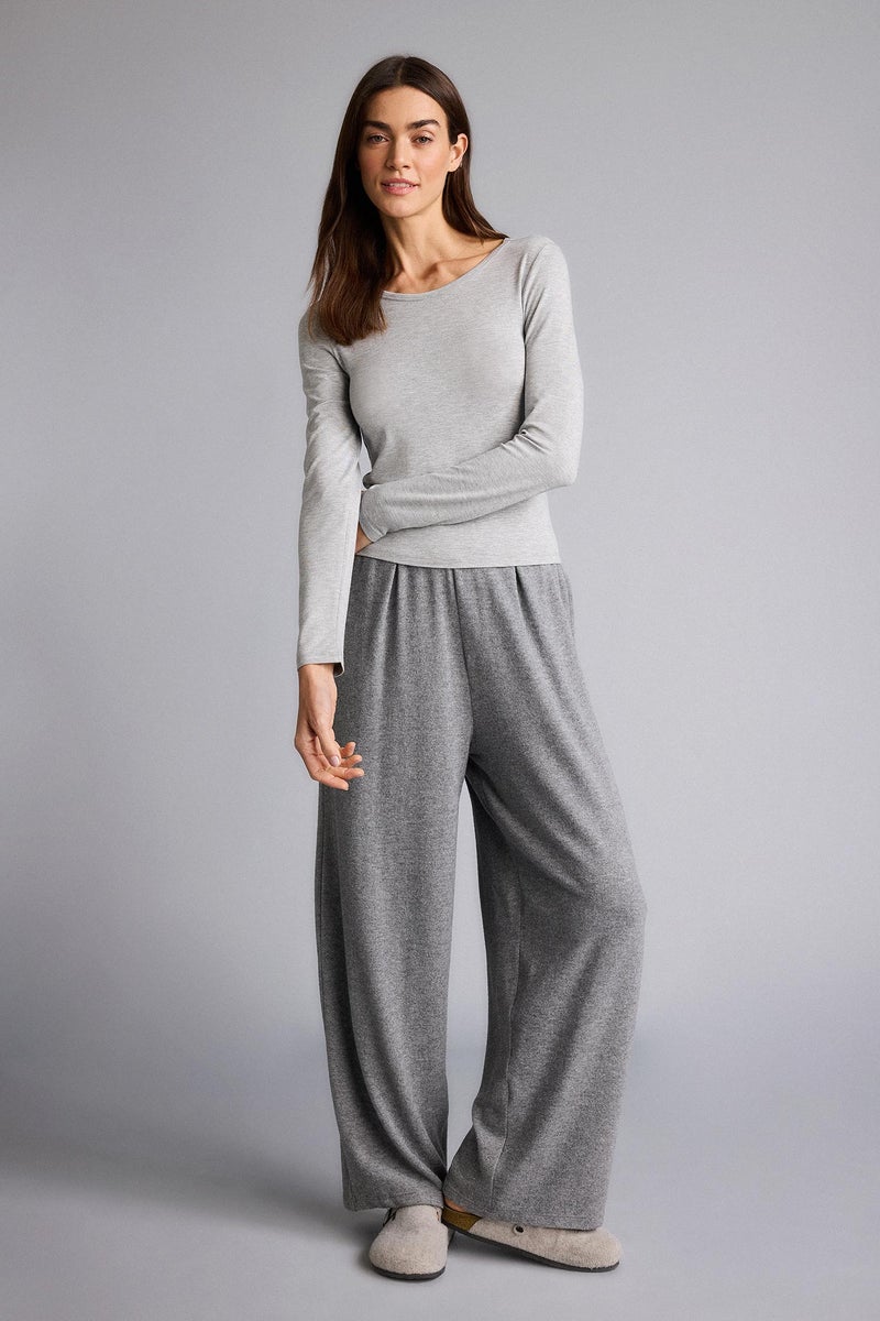 DeFacto Grey Woman Crew Neck Long Sleeve Pajama Top Casual - Image 2