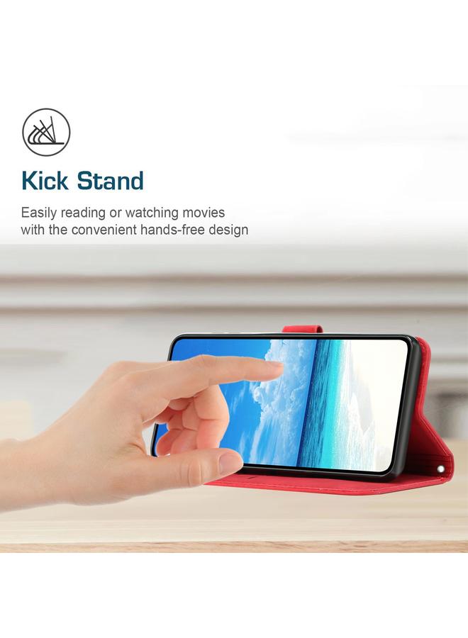 Zaboon Case For Infinix Note 12i Skin Feel Heart Pattern Leather Phone Case with Lanyard - Image 4