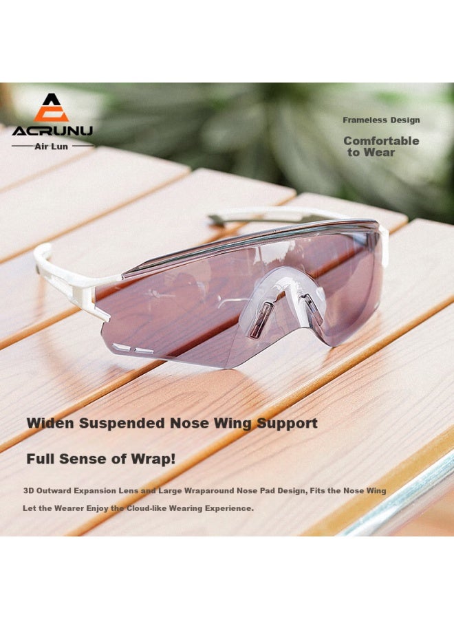 ACRUNU Cycling Glasses Professional Photochromic Protective Glasses Day And Night Dual-Use Bicycle Windshield Road Bike Glasses Latte Color - Image 2