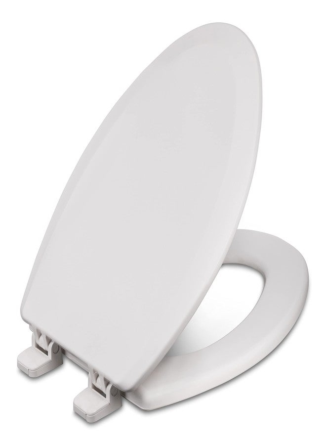 Centoco Elongated Toilet Seat, Heavy-Duty Wood Core with Plastic Scratch-Resistant Finish, Made in the USA, 900-001, White - Image 1