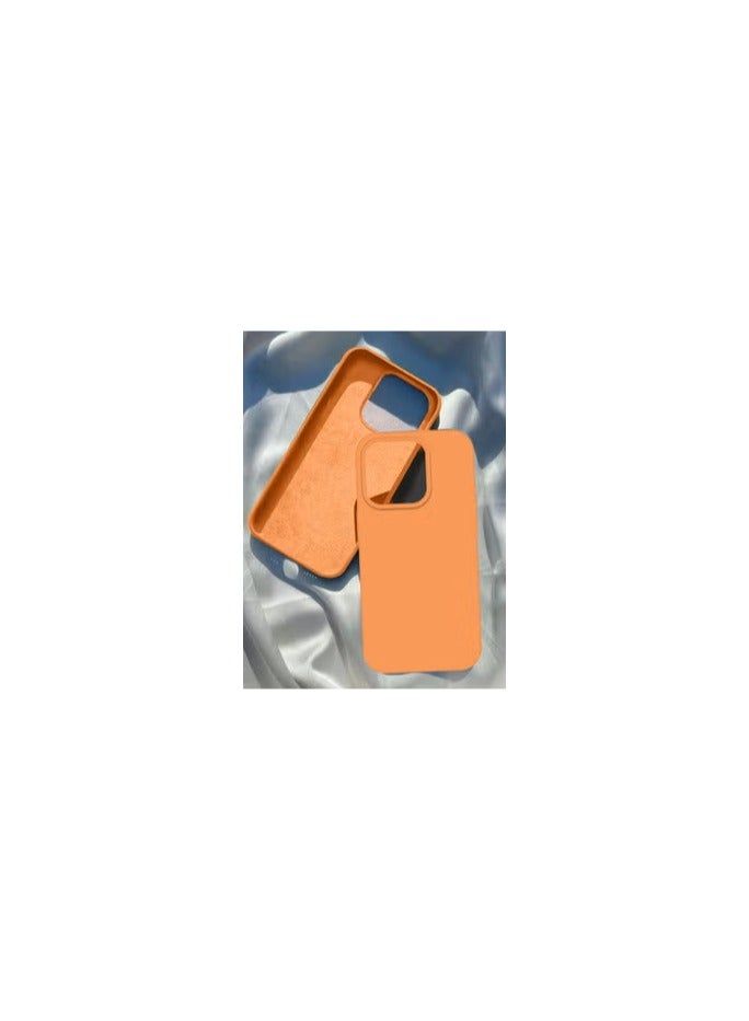 CATANES iPhone 15 Pro Case Silicone Case Full Body Protective Cover Shockproof Slim Phone Case Anti-Scratch Soft Microfiber Lining Orange - Image 2