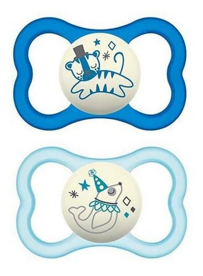MAM Air Night & Day Baby Pacifier, for Sensitive Skin, Glows in The Dark, 2 Pack, 6-16 Months, Boys