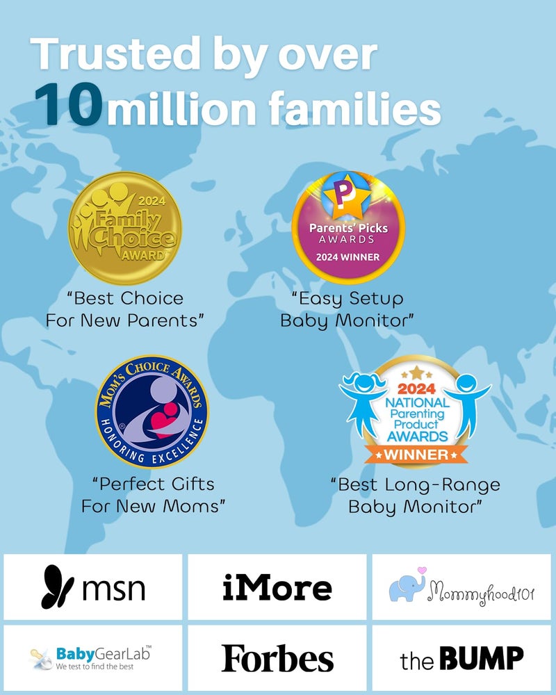 HelloBaby Upgrade 5â€™â€™ Baby Monitor with 30-Hour Battery, 2 Cameras Pan-Tilt-Zoom, 1000ft Range Video Audio Baby Monitor No WiFi, VOX, Night Vision, 2-Way Talk, 8 Lullabies and Temperature - Image 2