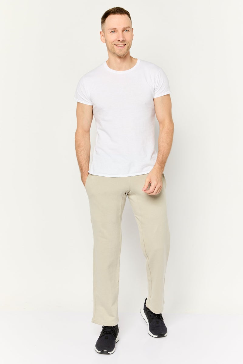 Beause Men Regular Fit Drawstring Solid Sweatpants, Light Grey - Image 2