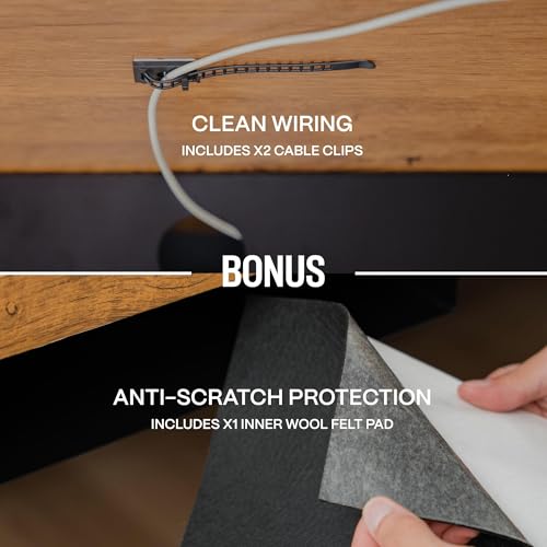 COREMINDED Under Desk Drawer Slide Out Attachment - Carbon Steel Undermount Table Drawer with Cable Management, Pull Out Add-On Storage for Office & Standing Desks (13" x 8" x 2.8") - Image 5
