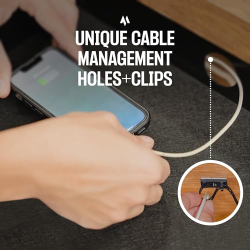 COREMINDED Under Desk Drawer Slide Out Attachment - Carbon Steel Undermount Table Drawer with Cable Management, Pull Out Add-On Storage for Office & Standing Desks (13" x 8" x 2.8") - Image 4