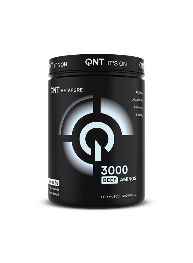 QNT Amino Acid 3000 mg 100% BEEF | 200 Tabs | Muscle Growth & Recovery - Image 1