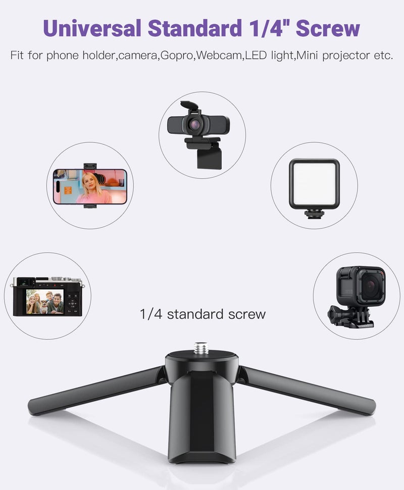 Anozer Mini Tripod with Universal Phone Holder & Cold Shoe, Lightweight Phone Stand & Camera Tripod, Compatible with iPhone 14 Pro Max/14 Pro, GoPro, Webcam, Mini Projector - Image 5
