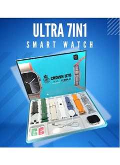 H70 Ultra 2 Smart Watch for Men – 7-in-1 Straps, Fitness Tracker, Heart Rate & Sleep Monitor, Waterproof, Stylish and Compatible with iOS & Android
