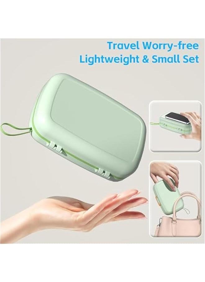 HOOKOR Durku 7in1 Travel Bottle Cleaner kit,Baby Essentials, with Bottle Brush,Nipple Brush,Straw Cleaner Brush,Soap Dispenser,Bottle Drying Rack,Drainage Tray,Storage Box,Baby Travel Essential (Green)  - Image 2