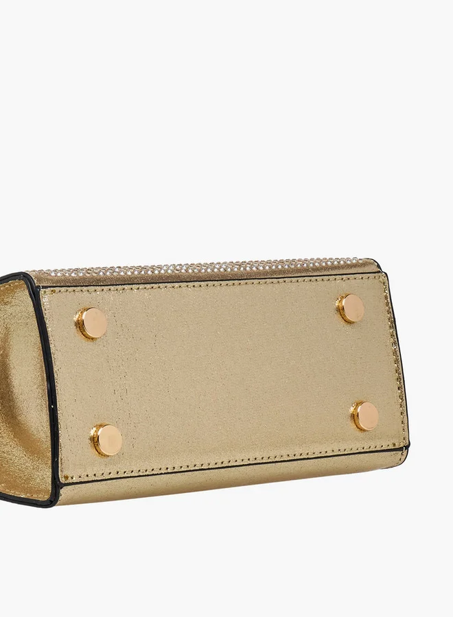 Celeste Embellished Satchel Bag with Button Closure