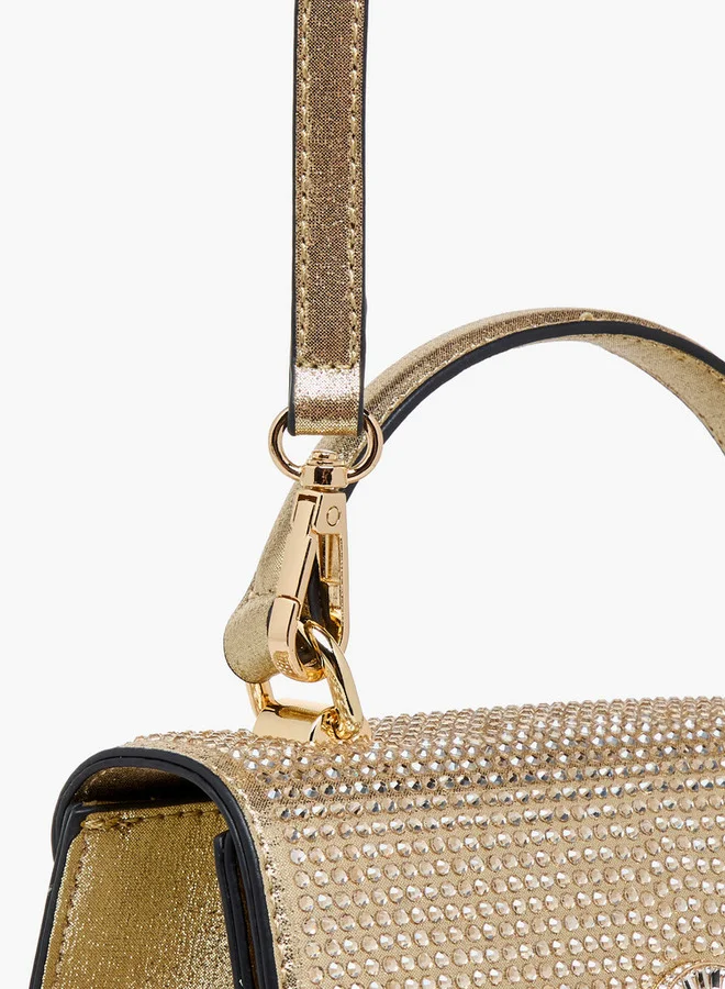 Celeste Embellished Satchel Bag with Button Closure