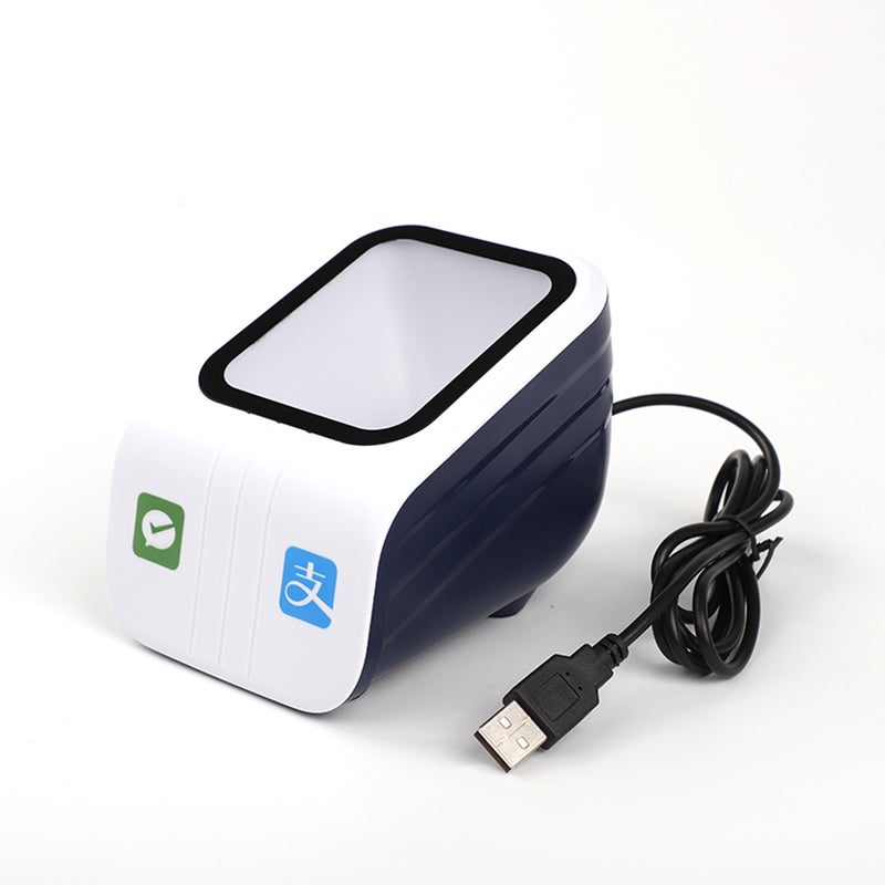 QR Desktop Barcode Scanner Auto-Sensor Big Window Bar Code Reader Mobile Payment Code Scanning Box for Supermarket Retail Store Restaurant - Image 1