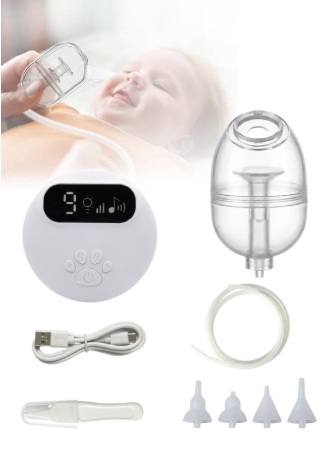 Nasal Aspirator with 9 Levels, 4 Soft Silicone Tips, Built-in Night Light, Nose Cleaner(Assorted color)