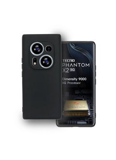 Plus Plus Protection Matte Finished Back Cover Case for Tecno Phantom X2 5G | Rubberized TPU | Slim Thin Soft Matte Flexible Matte Touch Shockproof - Matte Black  - Image 1