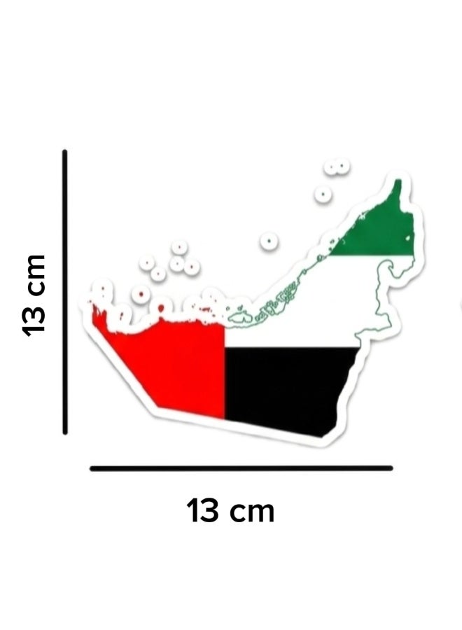 UAE Country Flag Map Vinyl Sticker Pack of 5 – Premium Car Bumper, Window & Mirror Decal – Waterproof, Bubble-Free, Fade Resistant – Size 13 x 13 cm - Image 2