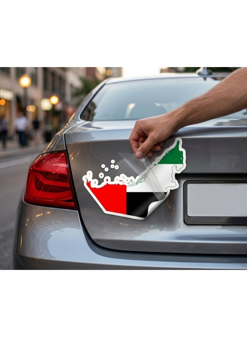 UAE Country Flag Map Vinyl Sticker Pack of 5 – Premium Car Bumper, Window & Mirror Decal – Waterproof, Bubble-Free, Fade Resistant – Size 13 x 13 cm - Image 3