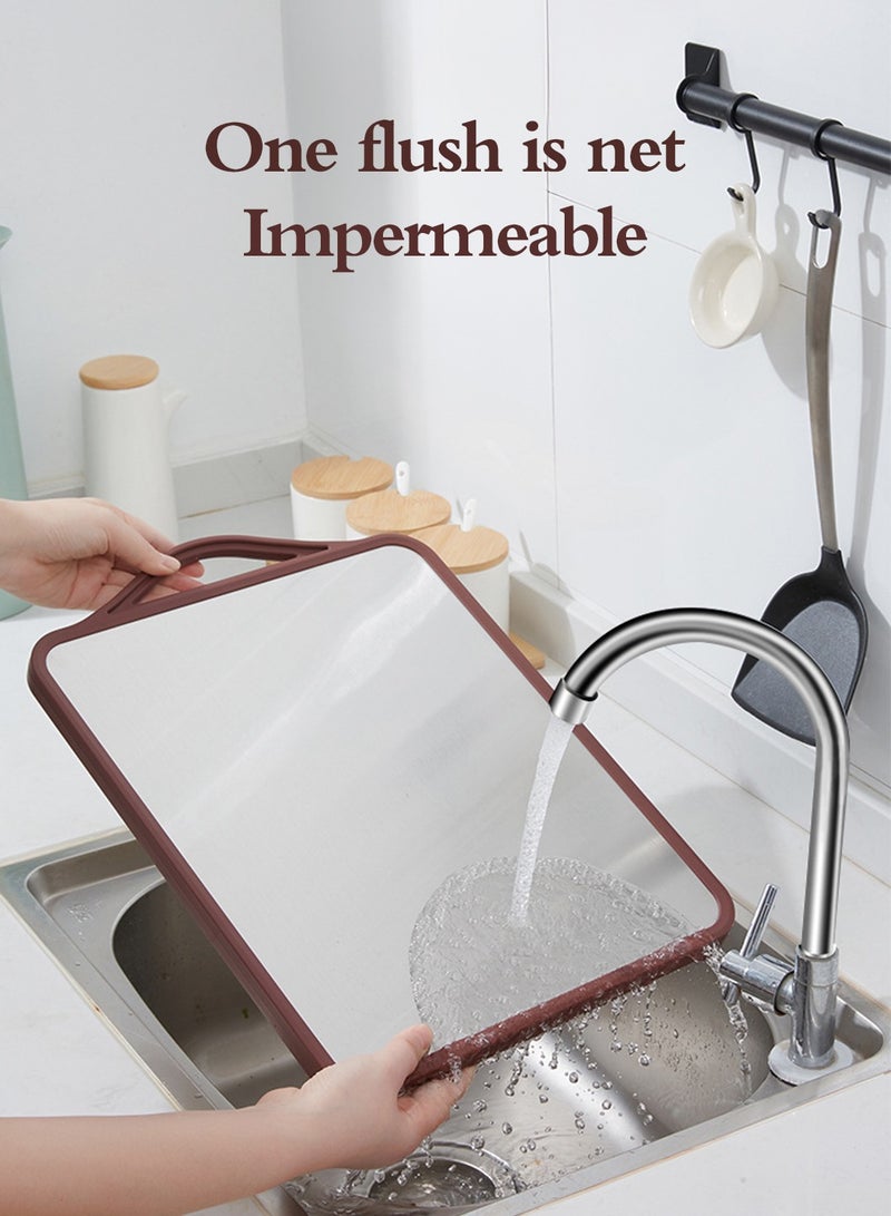 ميكسد مجلس القطع مزدوج الجانب الفولاذ المقاوم للصدأ مجلس القطع البلاستيك مجلس القطع مع أخدود العصير ومنطقة الطحن - Image 5